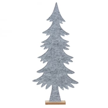 Großer Filz Tannenbaum auf Sockel, in Grau meliert, 60 cm