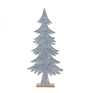 Deko Filz Tannenbaum auf Sockel, in Grau meliert, 39,5 cm