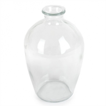 Glas Flaschen Vase, bauchig, klar, 16,5 cm