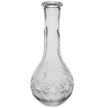 Glas Flaschen Vase, Vintage, klar, 17 cm, Muster 2