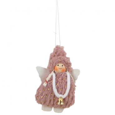 Flauschiger Plüsch Winterengel zum Aufhängen in Mauve, 13 cm Flauschiger Plüsch Winterengel zum Aufhängen in Mauve, 13 cm.