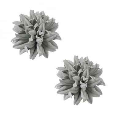 2 Florella Blüten handgemacht in Grau, 35 mm