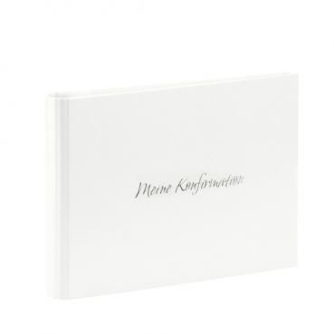 Gästebuch, Fotoalbum -Meine Konfirmation- in Weiß metallic
