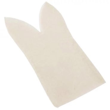 5 Osterhasen Gastgeschenk Säckchen mit Satinband, in Creme, 17 cm.