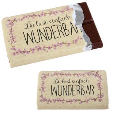 Gastgeschenk Schokolade -Du bist einfach wunderbar-