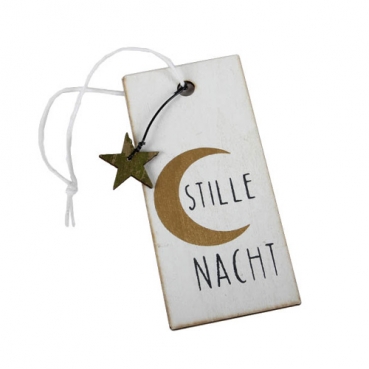 Holz Geschenkanhänger -Stille Nacht-, 89 x 41 mm