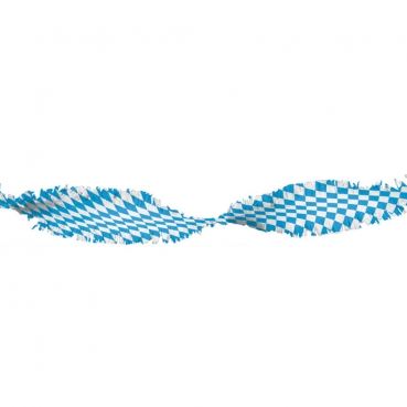 6 Meter Kreppband Girlande Bayern Raute, schwer entflammbar.