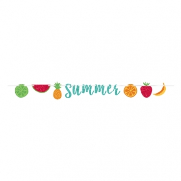 3,6 Meter Partykette -Summer-, Tropische Früchte, glitzernd