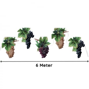 6 Meter Girlande Weintrauben, Weinfest, 20 cm