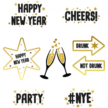 Silvester Glasdeko Sticker Silvester Glasdeko Sticker.