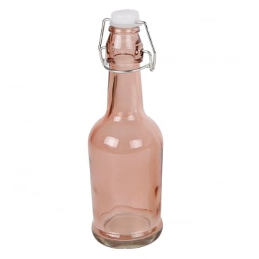 Glas Flaschen Vase mit Bügelverschluss in Light Pink, 21 cm