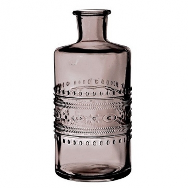 Glas Flaschen Vase in Anthrazit, 15 cm, Muster 1