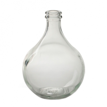 Glas Flaschen Väschen, bauchig, glatt, klar, 15 cm