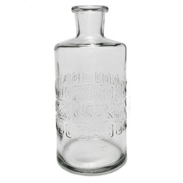 Glas Flaschen Vase, klar, 15 cm, Muster 2