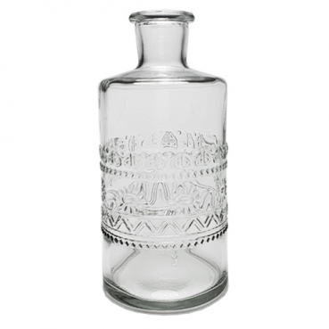Glas Flaschen Vase, klar, 15 cm, Muster 3