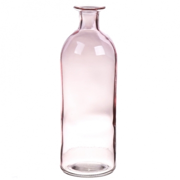 Glas Flaschen Väschen in Rosa, 20,3 cm