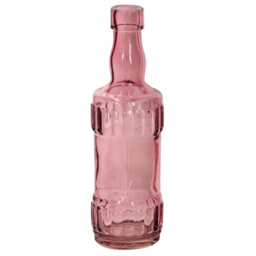 Kleines Glas Flaschen Väschen, Vintage in Altrosa, 17 cm