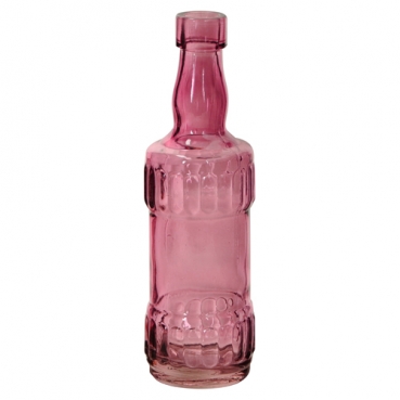 Kleines Glas Flaschen Väschen, Vintage in Beere, 17 cm