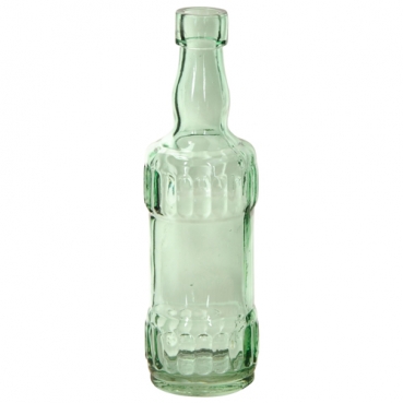 Kleines Glas Flaschen Väschen, Vintage in Mintgrün, 17 cm