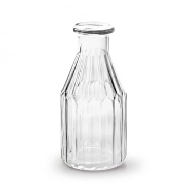 Glas Flaschen Vase Vintage, klar, 15,5 cm
