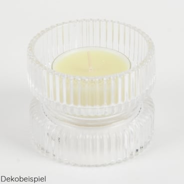 Glas Kerzenhalter 2 in 1 für Stumpenkerzen und Jumbo Teelichter, klar.