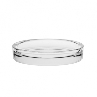 Glas Kerzenteller mit Rand, schlicht, rund, 10 cm