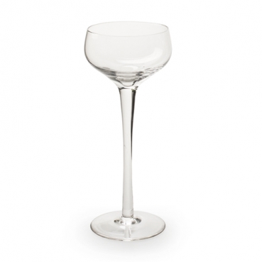 Teelichtglas auf Fuß, rund, klar, 20 cm
