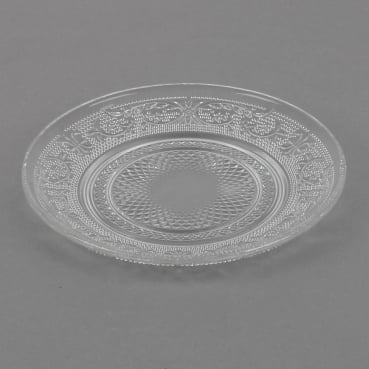 Glas Kerzenteller Vintage mit Struktur, 15 cm.