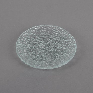 Glas Kerzenteller rund mit Struktur, 98 mm