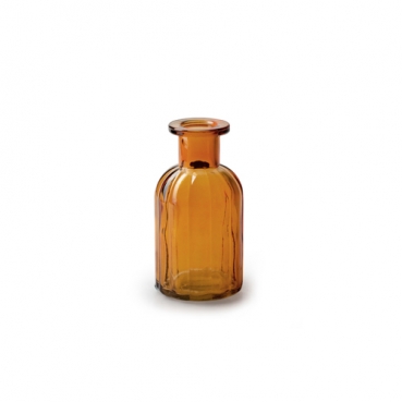 Kleines Glas Flaschen Väschen, Norinne in Amber, 10,5 cm
