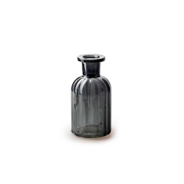Kleines Glas Flaschen Väschen, Norinne in Anthrazit, 10,5 cm