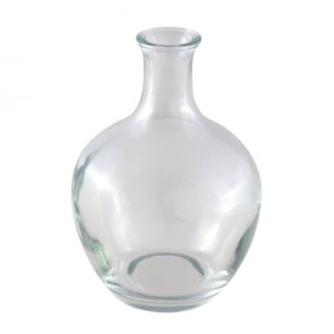 Kleines Glas Flaschen Väschen, bauchig, klar, 11,5 cm