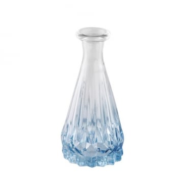 Mini Glas Flaschen Väschen Classy Farbverlauf in Hellblau/Klar, 10,5 cm