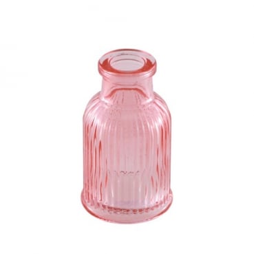 Mini Glas Flaschen Väschen in Rosa, 74 mm