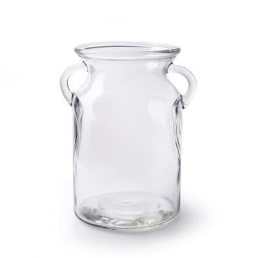 Glas Vase Milchkannen-Optik, klar, 19 cm