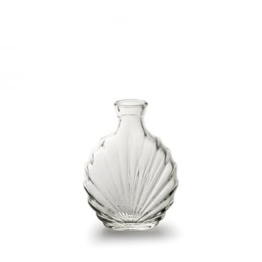Kleines Glas Flaschen Väschen Muschel, klar, 11,5 cm