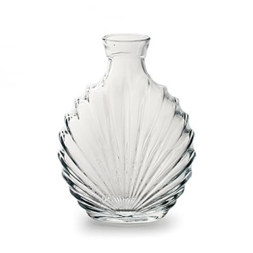 Glas Flaschen Vase Muschel, klar, 17 cm