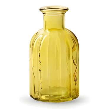 Glas Flaschen Vase Vintage, Norinne in Gelb, 14 cm