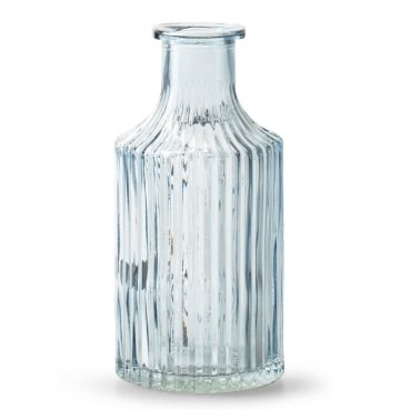 Glas Flaschen Väschen Snipe mit Streifen in Hellblau, 14,5 cm