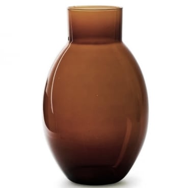 Große Glas Vase, Dekoglas, -Lola- in Braun, 32 cm