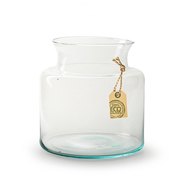 Glas Vase, Windlicht ECO, breit, 20 cm