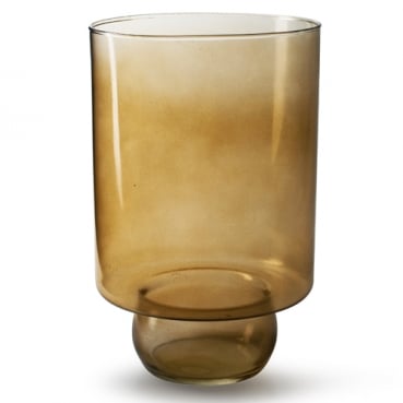 Große Glas Vase, Windlicht, Dekoglas, -Lars- in Braun, 30 cm