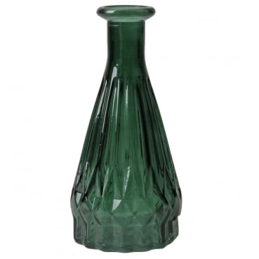 Glas Flaschen Väschen Classy in Dunkelgrün, 14,5 cm