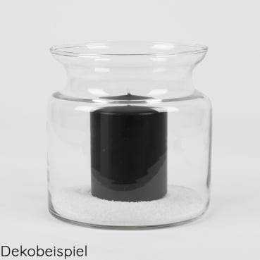 Glas Windlicht, Vase Bose, klar, 15 cm Glas Windlicht, Vase Bose, klar, 15 cm, Dekobeispiel mit Kerze.