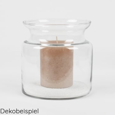 Glas Windlicht, Vase Bose, klar, 15 cm Glas Windlicht, Vase Bose, klar, 15 cm, Dekobeispiel mit Kerze.
