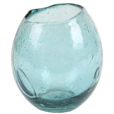 Modernes Glas Windlicht Slanted Edge in Türkis, 90 mm Modernes Glas Windlicht Slanted Edge in Türkis, 90 mm.