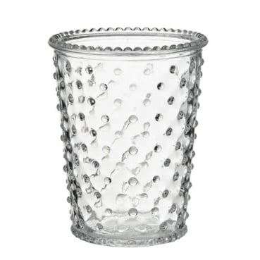 Glas Vase Windlicht mit Punkten, 12,5 cm