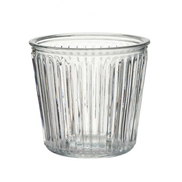 Glas Windlicht, gestreift, klar, 11,3 cm