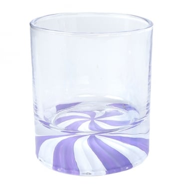 Glas Windlicht Sweet Loop in Lila, 95 mm