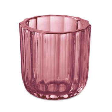 Teelichtglas gewellt in Beere, 75 mm, Nr. 2